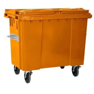 Plastik Çöp Konteyneri Turuncu 1100 Litre