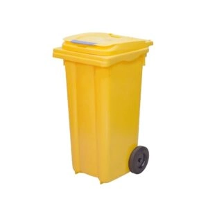 Plastik Çöp Konteyneri Sarı 120 Litre