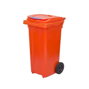 Plastik Çöp Konteyneri Turuncu 120 Litre