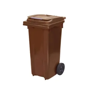 Plastik Çöp Konteyneri Kahverengi 120 Litre