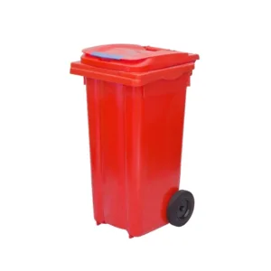 Plastik Çöp Konteyneri Kırmızı 120 Litre
